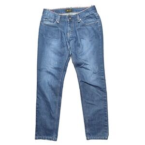 FISHBONE Women Size 30 Dark Blue Tapered Leg 29" inseam Zip‎ Stretch Denim Jeans